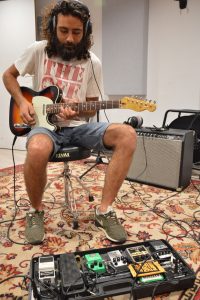 enregistrement d'un guitariste